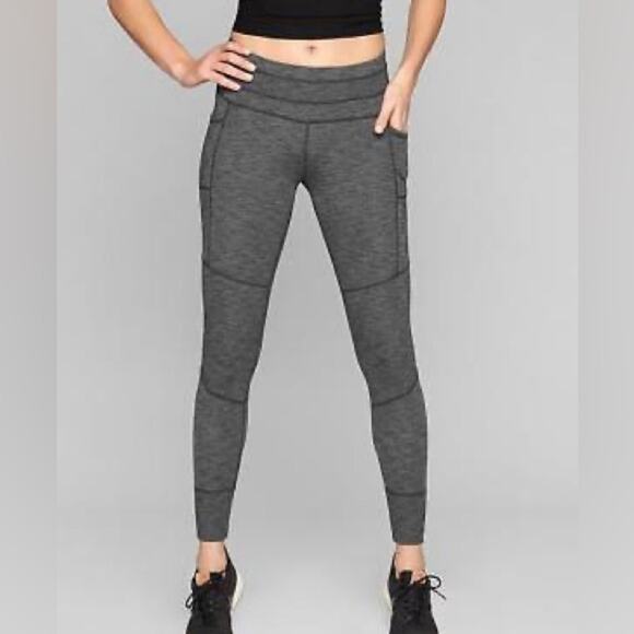 Athleta Excursion Heathered Grey Side Pocket Leggings Size XS - Picture 1 of 9